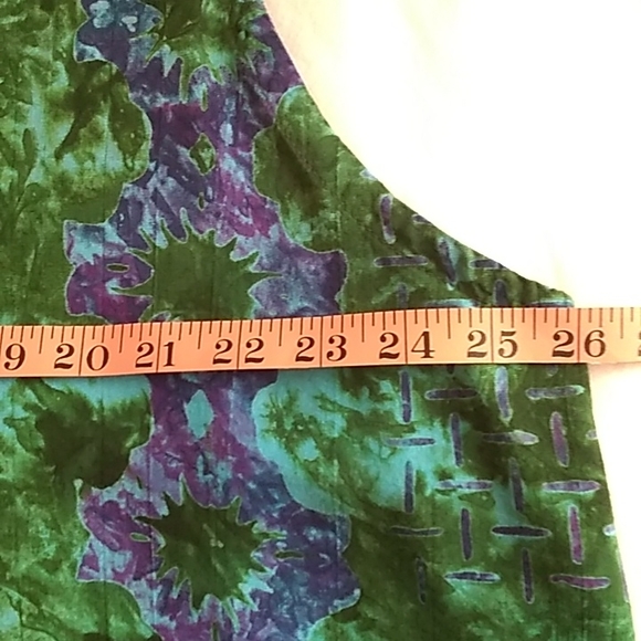 Vibrant Sleeveless Maxi Dress Green/Purple Size 3X - Picture 6 of 12